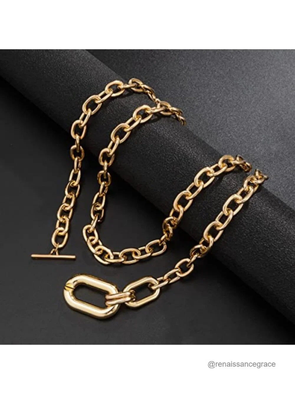 Chunky Gold Layered Cuban Link Chain Necklace Statement Jewelry